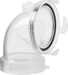 90° Clearview RV Sewer Hose Adapter with 3″ Bay Lug – 90°, Clear