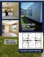 NEW 4BR/4BA HUD Quadplex-WZ3- A/C For Farm & Construction Workers- CAN SHIP NOW!