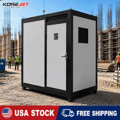 Portable Restroom Mobile Toilet Cabin Outdoor Shower Room w/Sink&Ventilation Fan