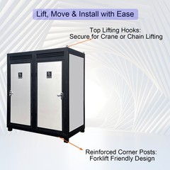 Bastone Dual Stall Portable Restroom Outdoor Mobile Toilet w/ 2 Sinks Bathroom