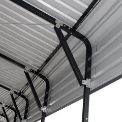 Galvanized Steel Carport 20’x20′, 10′ Open Sidewalls