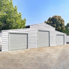 42 x 30 x 13ft Heavy-Duty Metal Garage Farm Barn Storage Shed 3 Doors 1260 sq.ft