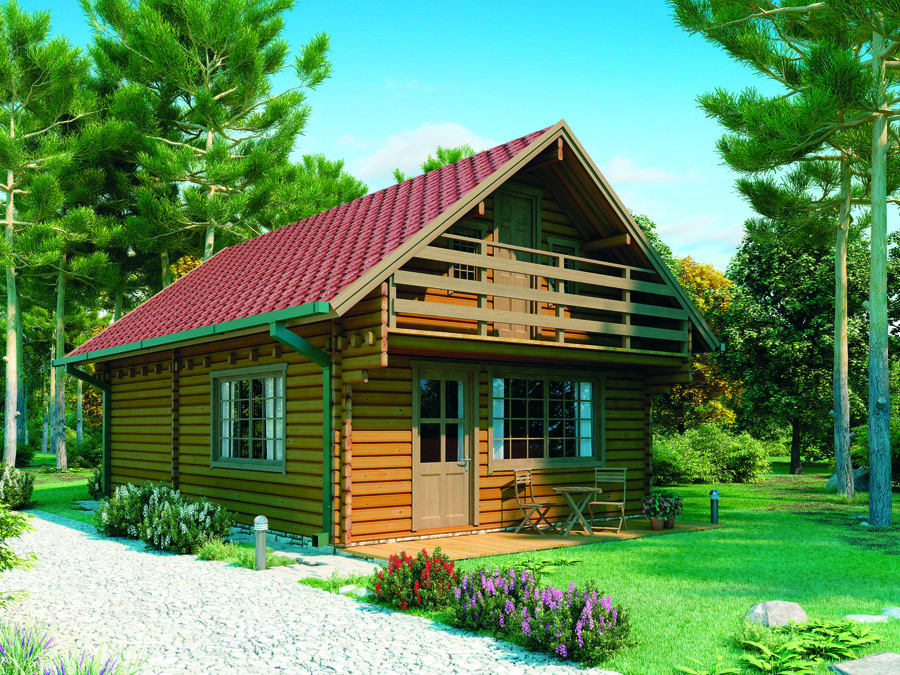 Split level 1000 sq. ft. Log Cabin D.I.Y. Building Kit