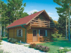 Split level 1000 sq. ft. Log Cabin D.I.Y. Building Kit