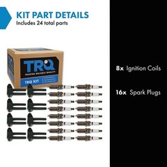TRQ Ignition Coil and Spark Plug Kit 24 Piece Iridium Spark Plugs Compatible …