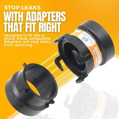 TonGass (Combo Pack) RV Sewer Hose Fitting Adapter Not Threaded Port, Black