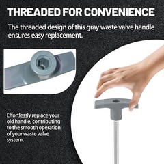 TonGass (2-Pack, Grey RV Waste Valve Handle Replacement for Extension Gray