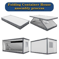 Foldable Container Office Prefab Folding Mobile Home Field Container House20ft