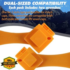 TonGass RV Sewer Hose Wrench 2-Pack Orange