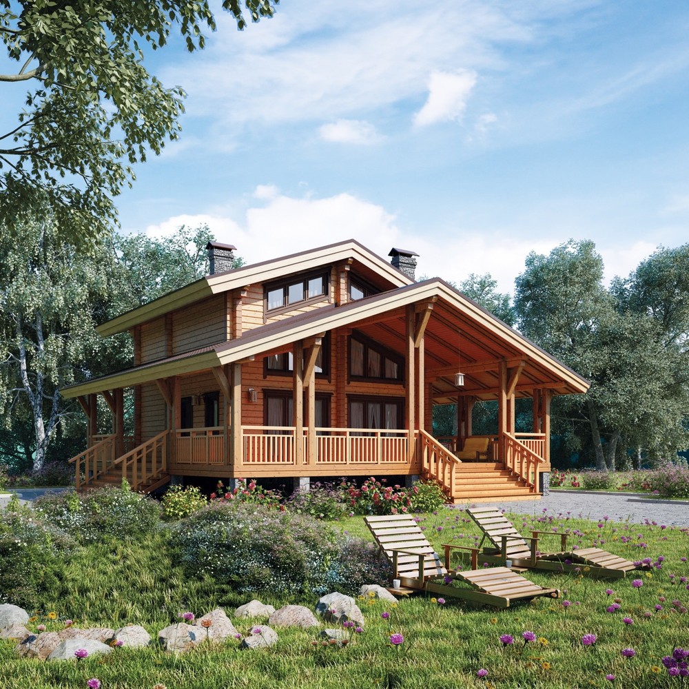 LOG HOUSE KIT #LH_BN125 ECO FRIENDLY WOOD PREFAB DIY BUILDING CABIN HOME MODULAR