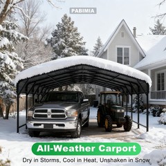 PABIMIA 20×30 FT Heavy-Duty Metal Carport, Outdoor Galvanized Steel Shelter