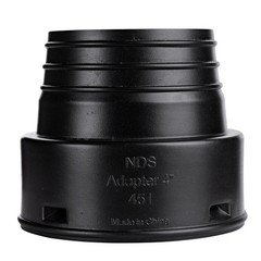 NDS 451 HDPE Corrugated Adapter, 4-Inch, for Spigot X 4 inch 4 Inch, Black