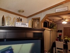 Modular mobile home for sale 14/80ft light green shingle roof and vinyl siding