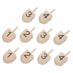 10 Pcs Festive Wooden Top Dreidel Decor DIY Chanukah Dreidels Bulk for Hanukkah
