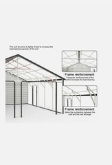 45′ x 25′ x Metal Car Garage/Outdoor Storage Shed Galvanized Steel Barn Dark-Red