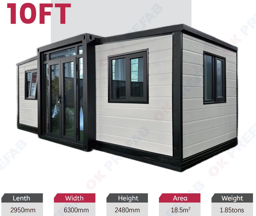 10FT Mobile Expandable Prefab House Prebuilt Home and Portable Office
