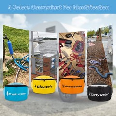Gociean RV Sewer Hose Storage 4 Packs, Large, Blue, Black, Yellow, Orange