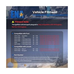 ENA 8 Ignition Coil Pack and Iridium Spark Plug Set 2005-2008 Compatible with…
