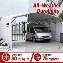 20x30ft Heavy Duty Metal Garage Carport Vehicle Shelter Storage