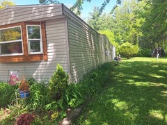 Contemporary Modular Home with Front Porch, Vinyl and Wood Siding, 1 Story