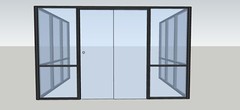 CGP Single-Slide Door System, Glass Aluminum 3-Wall 13’x10’x10’x8′, Black