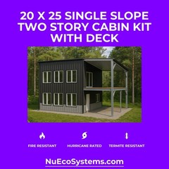 U.S. Made Fire Resistant 24 x 30 Cabin, Barndominium or Steel Home Kit