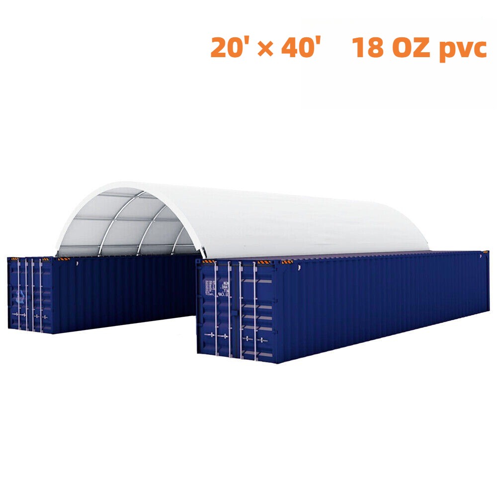 20’x40’x6.6′ 18 oz PVC Canvas Fabric Building Shipping Container Canopy Shelter