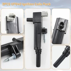 3pcs UF640 Ignition Coil Pack 4504 Double Iridium Spark Plug & 27738 Spark Pl…
