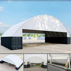 60x40x15′ Container Shelter Canopy | 22OZ PVC Double Truss | Industrial Tent