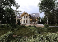 PREFAB LOG CABIN HOME KIT NATURAL WOOD 219 m² / 2357.3 ft – DISCOUNT CARD 3% off