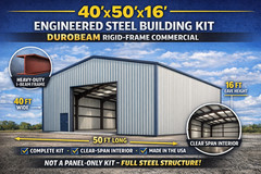 40x50x16 Pre-Engineered Steel Building Kit | DuroBEAM I-Beam Commercial
