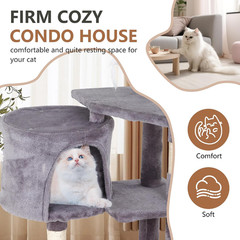 | 36″ Cat Tree Tower | Light Gray | Multi-Level Indoor Activity Center with Sisa
