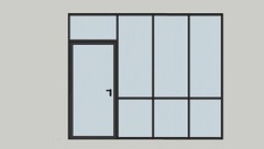 CGP Reeded Glass 1-Wall Partition System w/Door, 11′ x 9′, Black