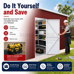 42x30x13ft Metal Garage Shed Outdoor Storage Heavy Duty Galvanized Steel Barn