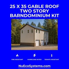 Florida HURRICANE RATED Gable 2 Story Galvanized Steel Barndominium Home Kit