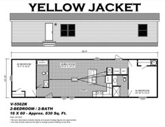 2023 Live Oak YELLOW JACKET Mobile Home 2BR/2BA 16×60-All S. E. States-45 Days!