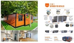 Portable Prefabricated Tiny Home 19Ft X 20Ft, Mobile Expandable Prefab House