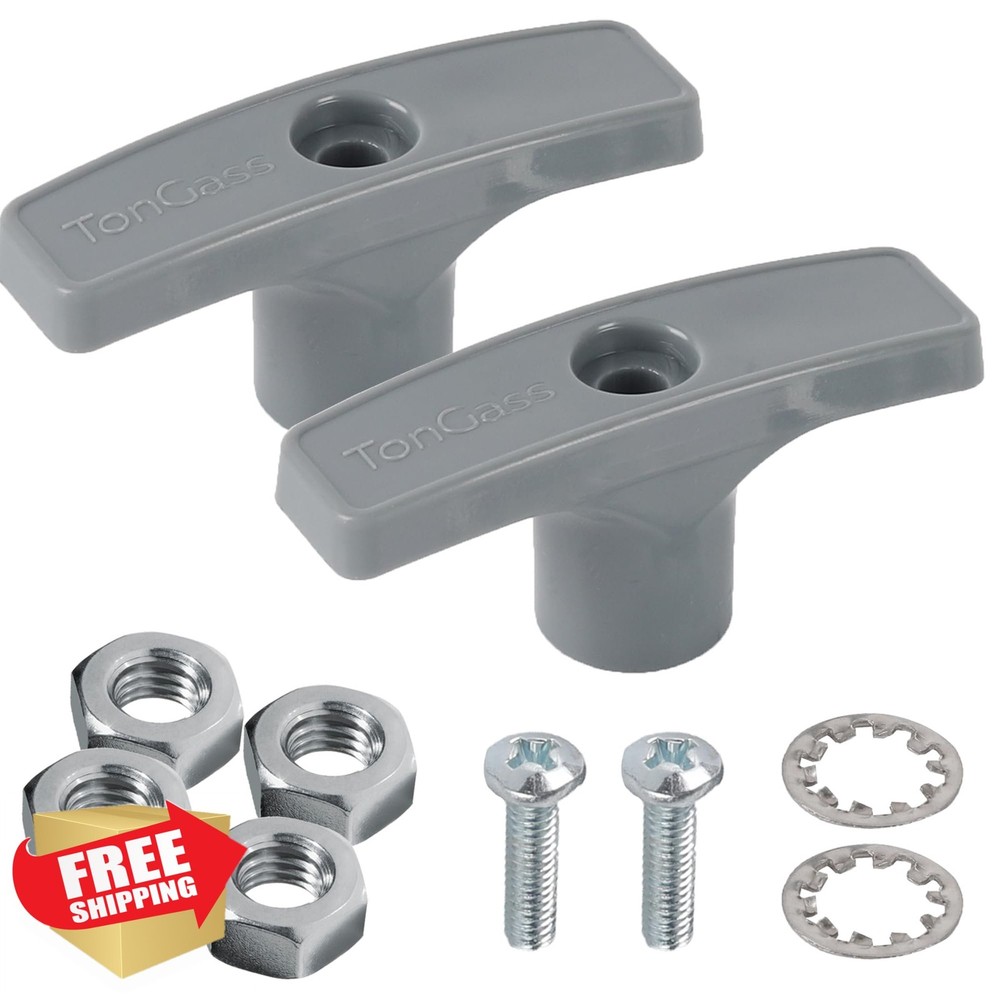 TonGass RV Waste Valve Handle Grey 2-Pack Extension Rod Kit Replacement Parts