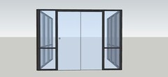 CGP Single-Slide Door System, Glass Aluminum 3-Wall 11’x8’x8’x8′, Black