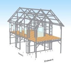 On or Off Grid Cabin Kit Elevated on Piers with Underneath Parking or Storage