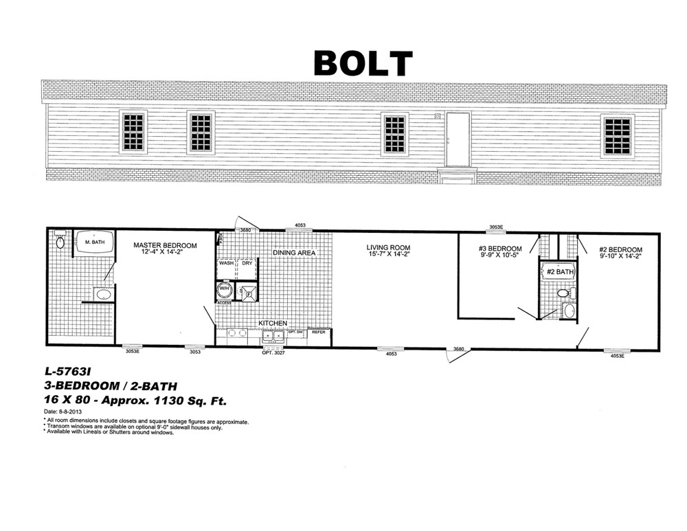 2023 LIVE OAK BOLT Mobile Home 3BR/2BA 1130 sq ft All Southeast States-45 Days!
