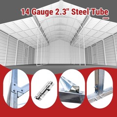 42’x30’x13′ Metal Garage Shed Barn Outdoor Storage Heavy Duty Galvanized Steel