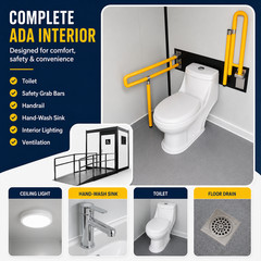 ADA Portable Restroom Handicap Accessible Toilet w/ Sink Light Vent Fan Outdoor