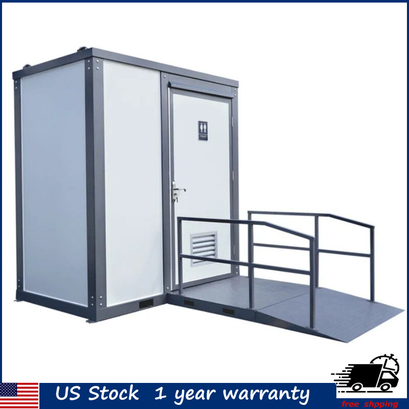 Handicap-Accessible Portable Restroom w/ Bowl & Sink Mobile Toilet for Disabled