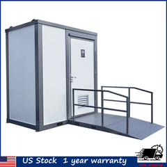 Handicap-Accessible Portable Restroom w/ Bowl & Sink Mobile Toilet for Disabled