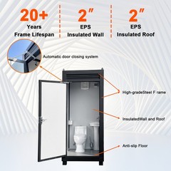 Bastone Mobile Toilet Outdoor Yard Unisex Single Portable Restroom w/Sink