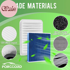 Cabin & Engine Air Filter Fit for Toyota Corolla 2009-19, Matrix 2009-14, Yaris