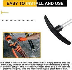 Black RV Waste Valve Extension Tube 8″,Compatible with Valterra/Camco Waste…