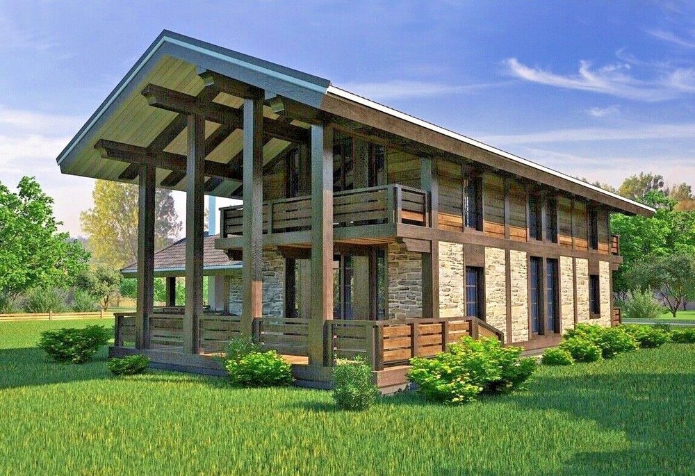 PREFAB TIMBER FRAME KIT ENGINEERED WOOD HOUSE DIY BUILDING CABIN HOME GLULAM GLT