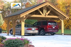 24’x24′ (576 sq.ft.) HEAVY TIMBER CARPORT FOR 2 VEHICLES CARS PREFAB WOOD CANOPY
